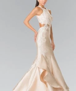 Prom Sleeveless Embroidered Mermaid Gown By Elizabeth K GL2356