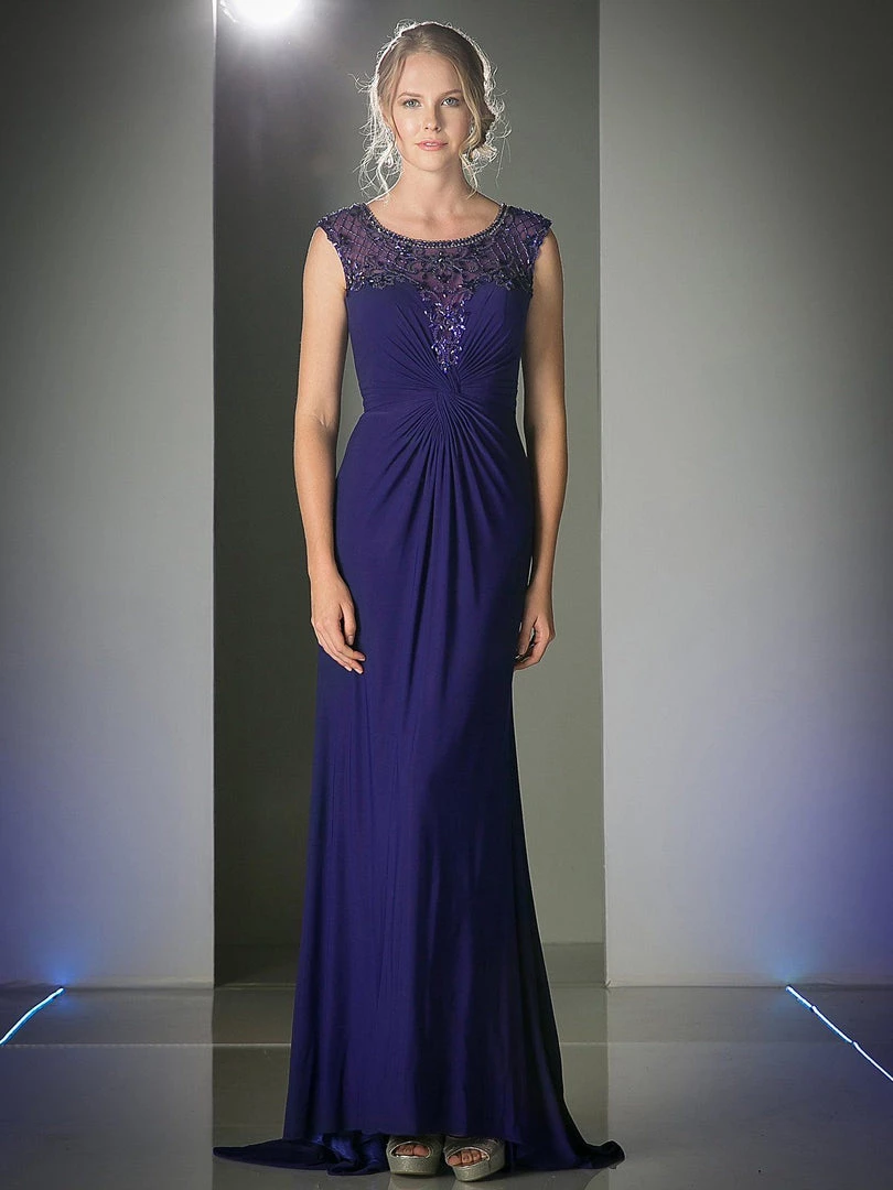 Beaded Long Sleeveless Dress By Cinderella Divine J731 3 Beaded Long Sleeveless Dress By Cinderella Divine J731