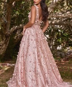 Sleeveless Glitter Ball Gown By Cinderella Divine CB085