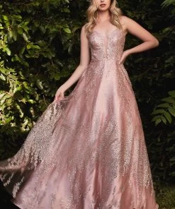 Prom Sleeveless Glitter Gown By Cinderella Divine J819