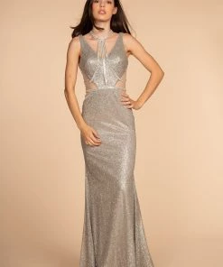 Sleeveless Glitter Mermaid Dress With Jeweled Straps By Elizabeth K GL2509 14 Sleeveless Glitter Mermaid Dress With Jeweled Straps By Elizabeth K GL2509