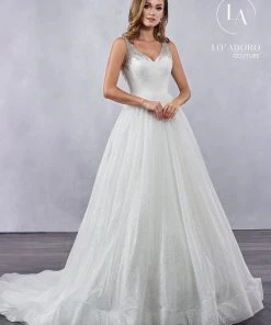 Lo Adoro By Mary's Bridal Sleeveless Glitter Tulle Wedding Dress By Mary's Bridal M714 10 Lo Adoro By Mary's Bridal Sleeveless Glitter Tulle Wedding Dress By Mary's Bridal M714