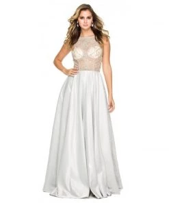 Prom Sleeveless Illusion Dress With Beaded Embroidery By Nox Anabel 8172