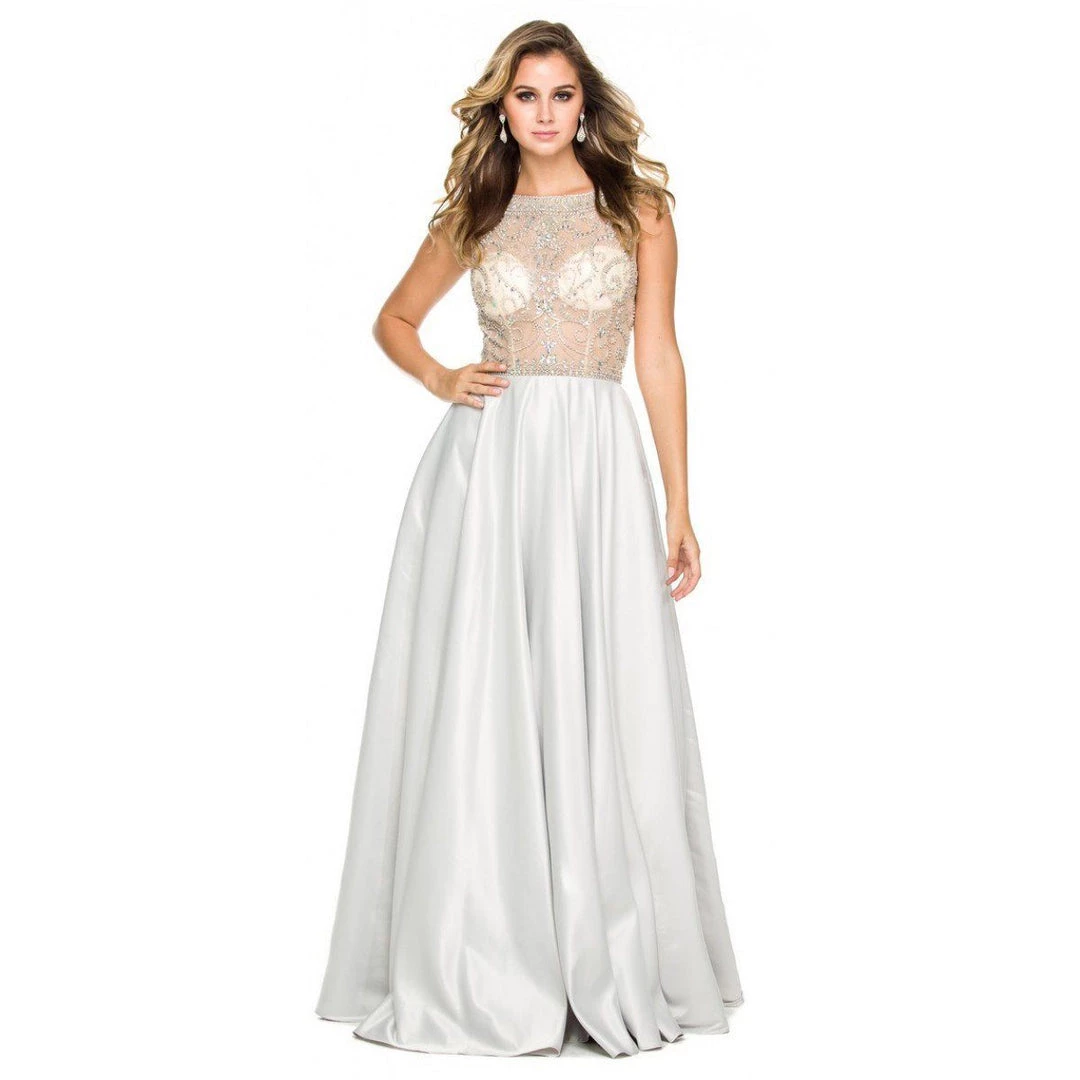 Prom Sleeveless Illusion Dress With Beaded Embroidery By Nox Anabel 8172 3 Prom Sleeveless Illusion Dress With Beaded Embroidery By Nox Anabel 8172