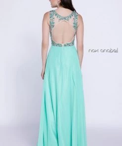 Prom Sleeveless Illusion Dress With Beaded Embroidery By Nox Anabel 8235