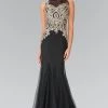 Sleeveless Illusion Dress With Lace Applique By Elizabeth K GL2283