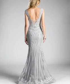Prom Sleeveless Illusion Mermaid Dress By Cinderella Divine CE0010