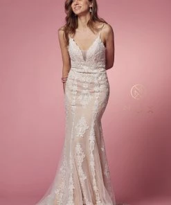 Sleeveless Lace Mermaid Gown By Nox Anabel H494