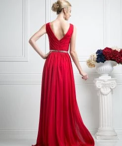 Long Sleeveless Chiffon Dress By Cinderella Divine W0014