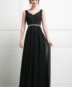 Long Sleeveless Chiffon Dress By Cinderella Divine W0014