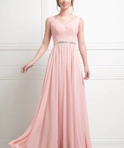 Long Sleeveless Chiffon Dress By Cinderella Divine W0014