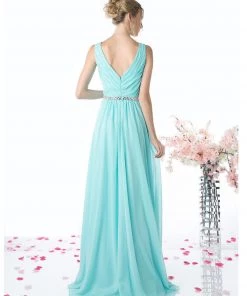 Long Sleeveless Chiffon Dress By Cinderella Divine W0014