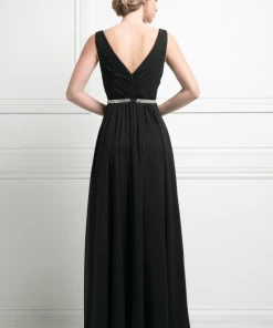 Long Sleeveless Chiffon Dress By Cinderella Divine W0014