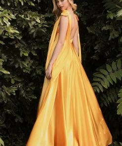 Prom Sleeveless Satin Gown By Cinderella Divine 7490