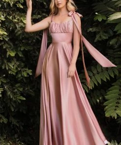 Prom Sleeveless Satin Gown By Cinderella Divine 7490