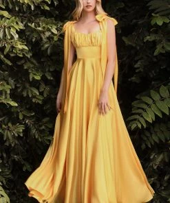 Prom Sleeveless Satin Gown By Cinderella Divine 7490