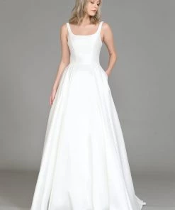 Sleeveless Satin Wedding Gown By Poly USA 8528