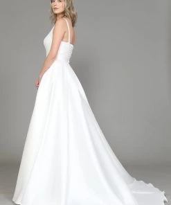 Sleeveless Satin Wedding Gown By Poly USA 8528