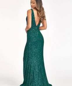 Sleeveless Sequin Overskirt Gown By Elizabeth K GL3057