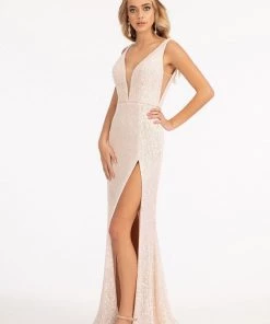 Sleeveless Sequin Overskirt Gown By Elizabeth K GL3057