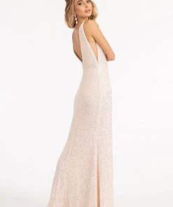 Sleeveless Sequin Overskirt Gown By Elizabeth K GL3057
