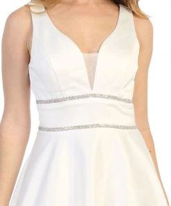 Prom Sleeveless Short V-Neck Jersey Dress By Celavie 6493S