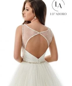 Lo Adoro By Mary's Bridal Wedding Dresses Sleeveless Swiss Dot A-Line Bridal Gown By Mary's Bridal M769