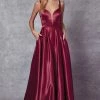 Sleeveless V-Neck Bow Back Gown By Juliet 691