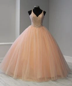 House Of Wu Fiesta Gowns Sleeveless V-Neck Quinceanera Dress By Fiesta Gowns 56371 Quinceañera