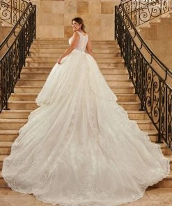 Wedding Dresses Sparkling Tulle Lace Wedding Dress With Train By Mary's Bridal 6364