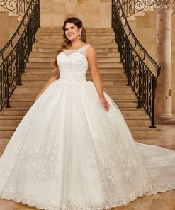 Wedding Dresses Sparkling Tulle Lace Wedding Dress With Train By Mary's Bridal 6364