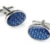 ABC Fashion Stainless Steel Oval Cufflinks In Blue Men