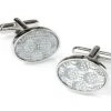 ABC Fashion Men Stainless Steel Oval Cufflinks
