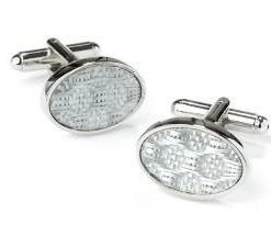 ABC Fashion Men Stainless Steel Oval Cufflinks