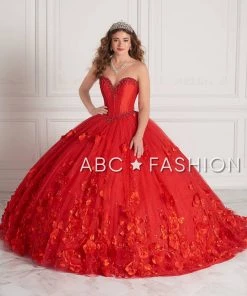 Quinceañera 3D Floral Tulle Quinceanera Dress By House Of Wu 26950