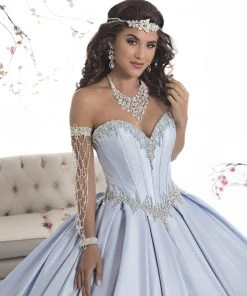 Strapless A-line Satin Quinceanera Dress By House Of Wu 26874