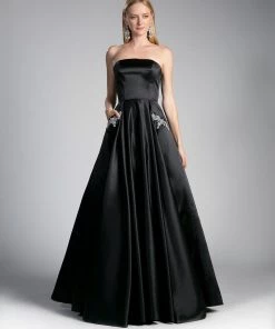Strapless Satin Ball Gown By Cinderella Divine CA304 14 Strapless Satin Ball Gown By Cinderella Divine CA304