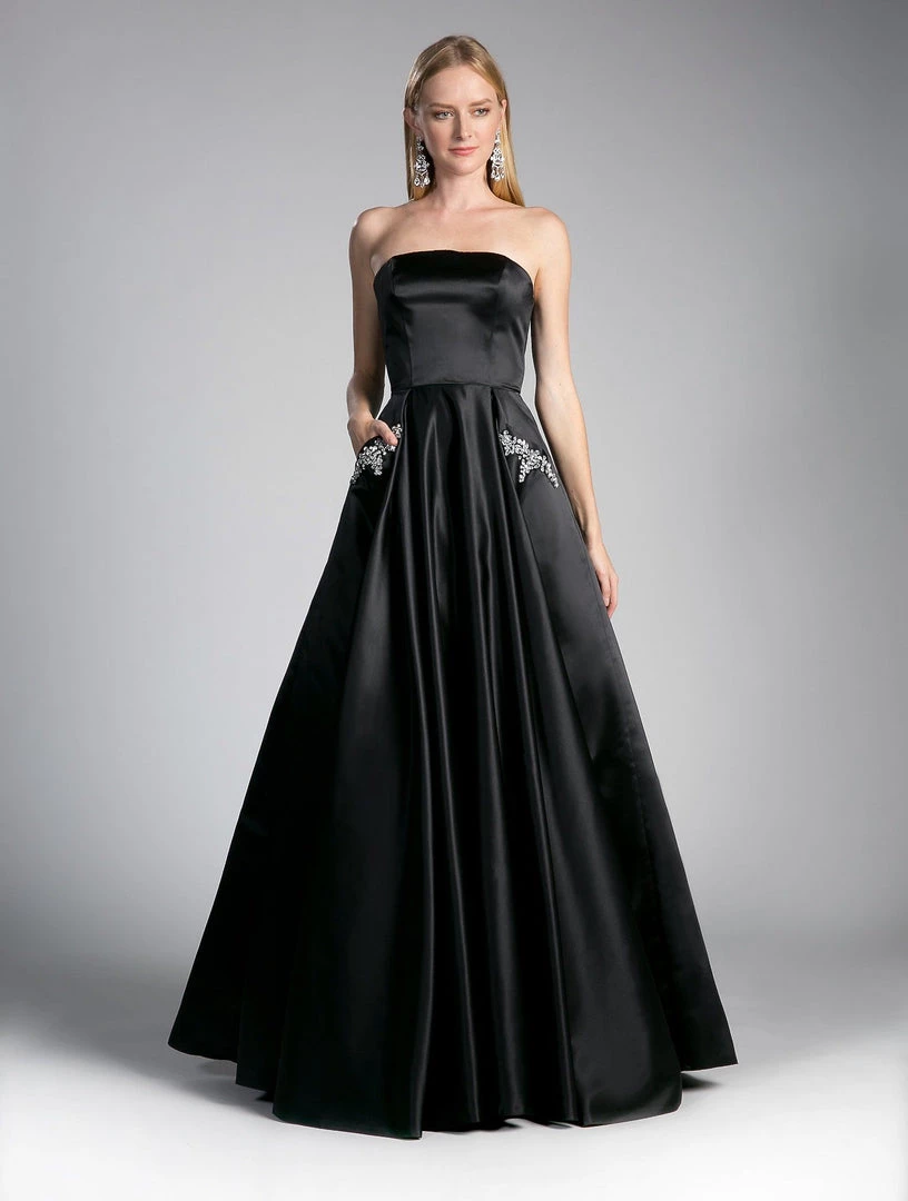 Strapless Satin Ball Gown By Cinderella Divine CA304 8 Strapless Satin Ball Gown By Cinderella Divine CA304