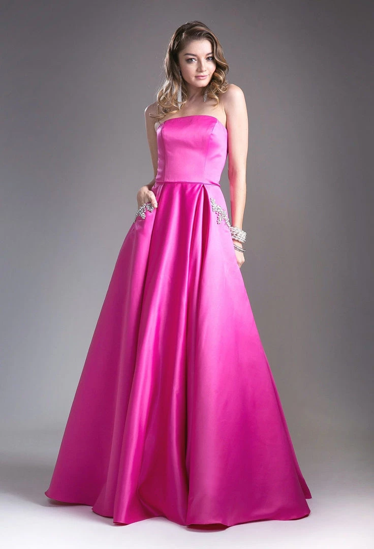 Strapless Satin Ball Gown By Cinderella Divine CA304 3 Strapless Satin Ball Gown By Cinderella Divine CA304
