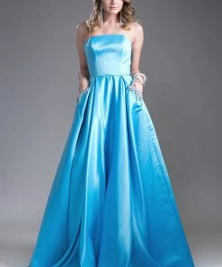 Strapless Satin Ball Gown By Cinderella Divine CA304 11 Strapless Satin Ball Gown By Cinderella Divine CA304
