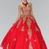 Lace Applique Strapless Ballgown By Elizabeth K GL2379