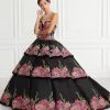 Strapless Floral Embroidered Quinceanera Dress By House Of Wu 26952 Quinceañera