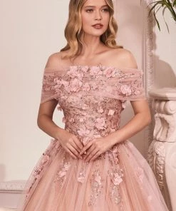 Prom Strapless Glitter Ball Gown By Cinderella Divine CD955