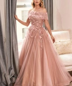 Prom Strapless Glitter Ball Gown By Cinderella Divine CD955