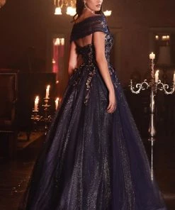 Prom Strapless Glitter Ball Gown By Cinderella Divine CD955