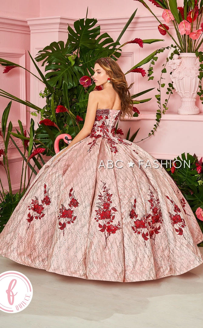 Forever Quince By Ragazza Fashion Quinceañera Strapless Glitter Ball Gown By Forever Quince FQ840 4 Forever Quince By Ragazza Fashion Quinceañera Strapless Glitter Ball Gown By Forever Quince FQ840