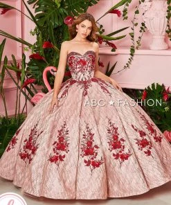 Forever Quince By Ragazza Fashion Quinceañera Strapless Glitter Ball Gown By Forever Quince FQ840