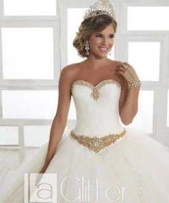 LA Glitter By House Of Wu Quinceañera Strapless Glitter Dress By House Of Wu LA Glitter 24030