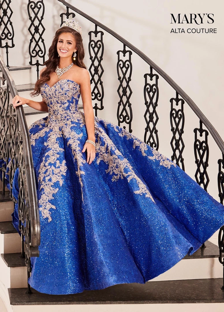 Mary's Bridal Strapless Glitter Quinceanera Dress By Alta Couture MQ3048 3 Mary's Bridal Strapless Glitter Quinceanera Dress By Alta Couture MQ3048