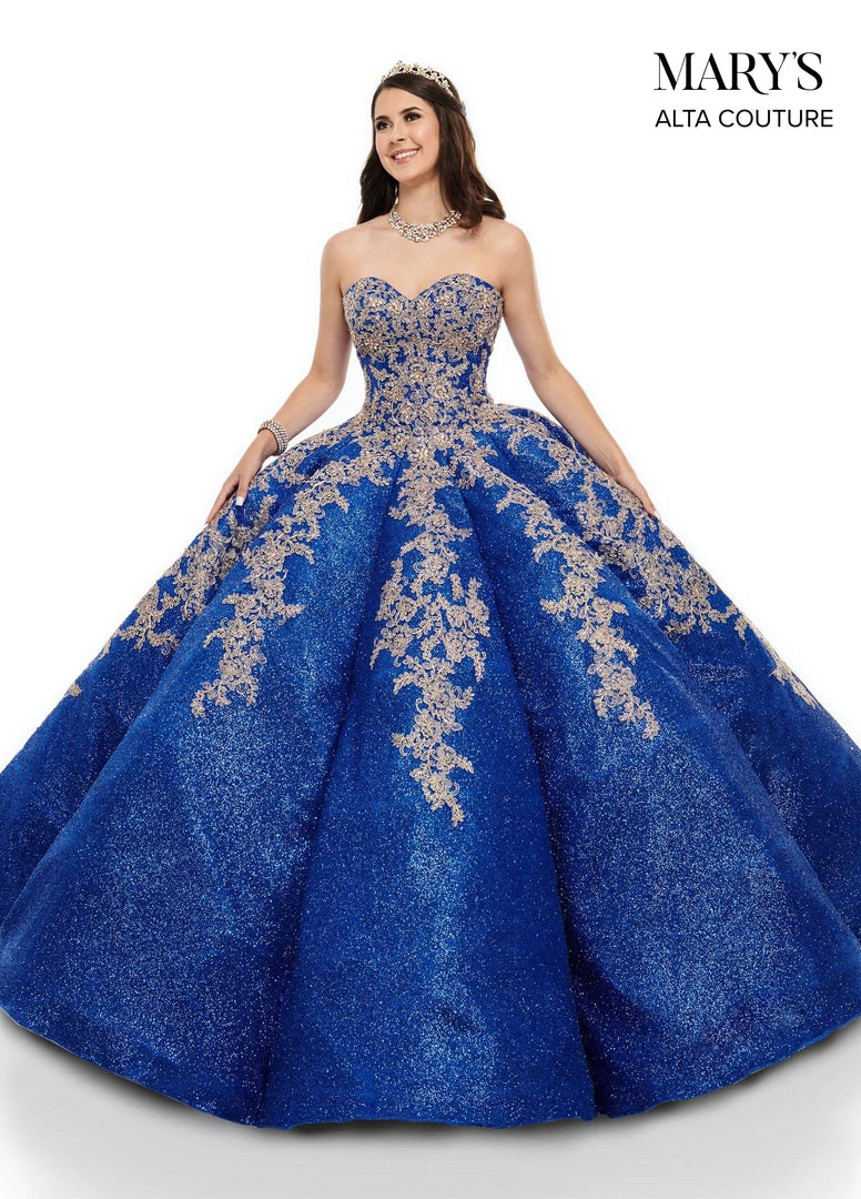 Mary's Bridal Strapless Glitter Quinceanera Dress By Alta Couture MQ3048 6 Mary's Bridal Strapless Glitter Quinceanera Dress By Alta Couture MQ3048
